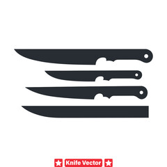 Unlock Creativity with Detailed Knife Silhouette Collection  Ideal for Various Projects