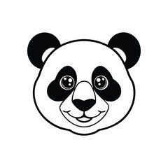 Fototapeta premium Funny Panda line icon. Vector Illustration on a Clean White Background