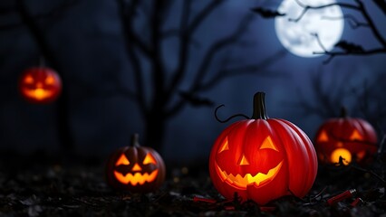 halloween pumpkin on the dark background