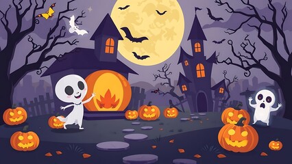 halloween background with pumpkin