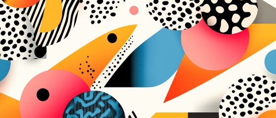 Fototapeta premium A vibrant abstract pattern featuring bold shapes and colors, perfect for contemporary art lovers and modern design enthusiasts.