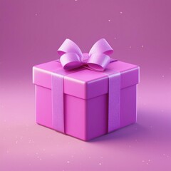 Obraz premium A vibrant pink gift box with a stylish bow, perfect for celebrations and special occasions.