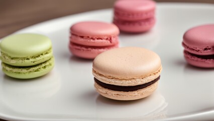 Obraz premium macaroons on wooden table