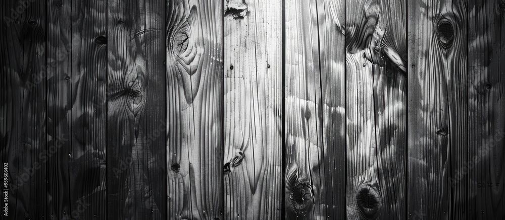 Poster black and white design on wood texture background attractive. copy space image. place for adding tex