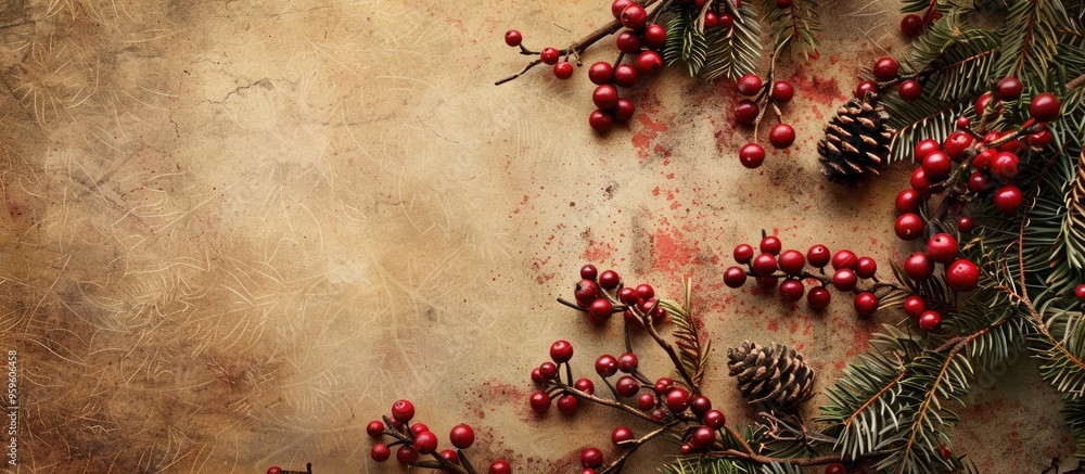 Poster vintage background with a christmas theme. copy space image. place for adding text and design