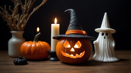 halloween pumpkin and candle photo happy halloween t shirt design 