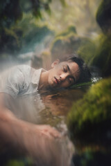 River no return -  Blurry Portrait of a man in a river