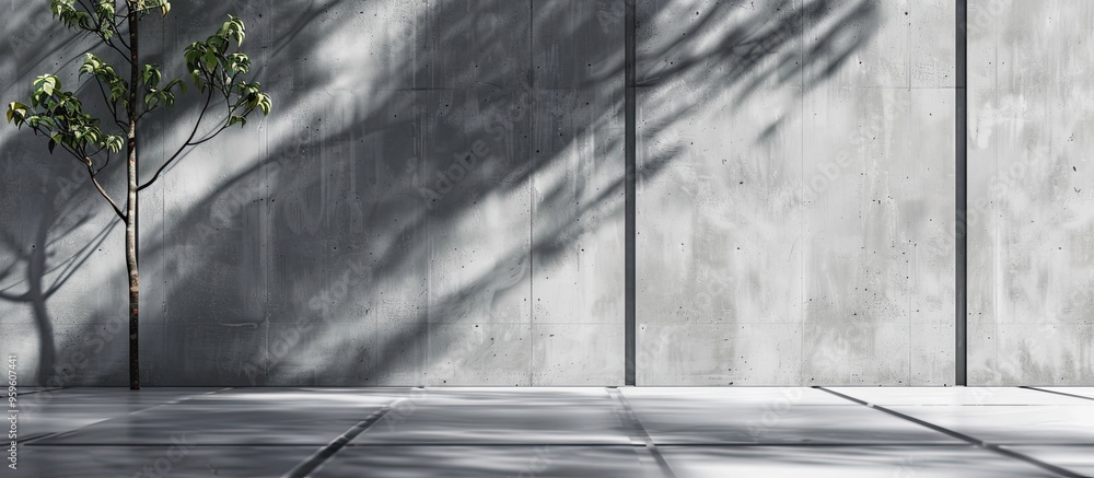 Poster concrete wall and floor with light and shadow backgrounds suitable for product presentation and cove