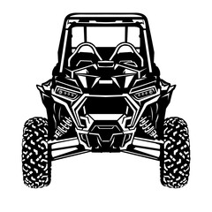 RZR ATV Front | ATV | Mud Rider | Extreme Ride | Terrain Vehicle | Trail Riding | 4x4 Vehicle | Dirt Vehicle | Original Illustration | Vector and Clipart | Cutfile and Stencil