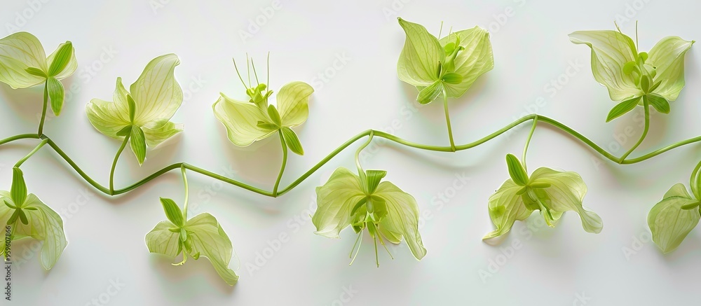 Poster Close up shot of codonopsis set against a white background. Copy space image. Place for adding text and design
