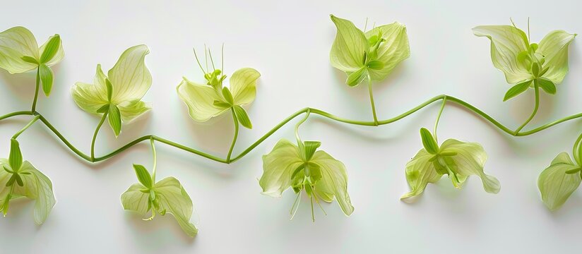 Close up shot of codonopsis set against a white background. Copy space image. Place for adding text and design