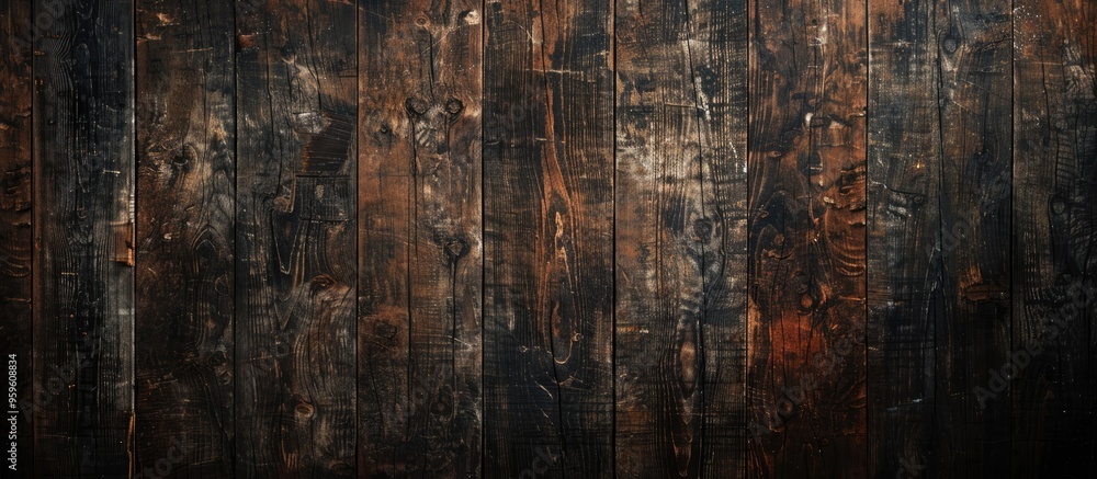 Poster old brown rustic dark grunge wood texture wood backdrop. copy space image. place for adding text and