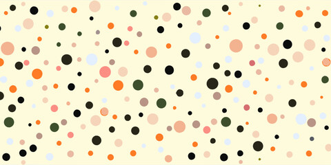 A pattern of multicolored dots scattered across a light background