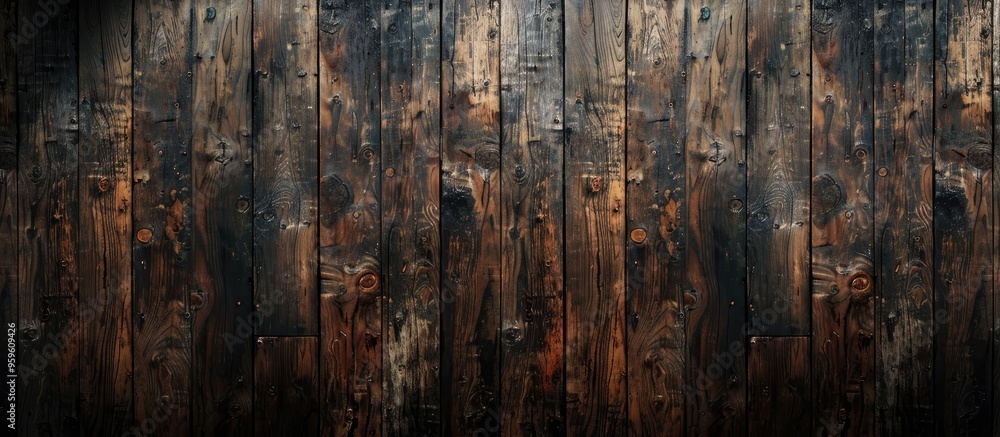 Aufkleber old grunge dark textured wooden backdrop the surface features an aged brown wood texture top view of