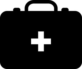 Obraz premium medical first aid kit bag icon, life medicine emergency box health care vector template design element, medicine box hospital icon symbol, on transparent background, for mobile first add treatment.