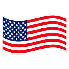 Obraz premium Waving American flag with stars and stripes in red, white, and blue