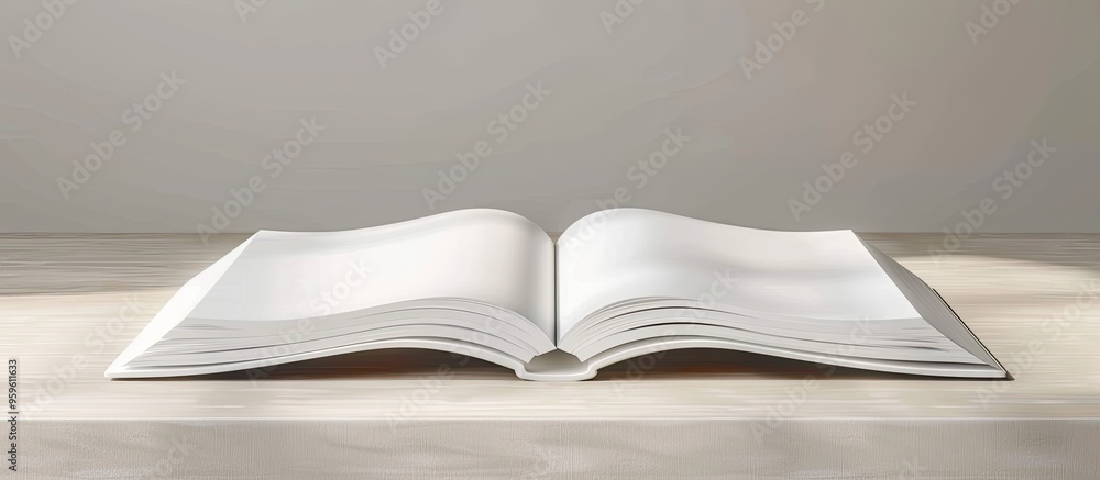 Poster empty clean white book on a softly shaded background. copy space image. place for adding text and de