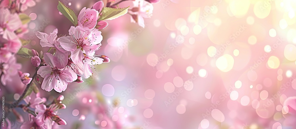 Sticker Spring banner backdrop with copyspace