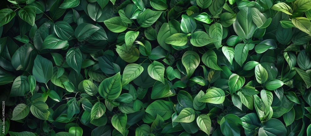 Poster green foliage. copy space image. place for adding text and design