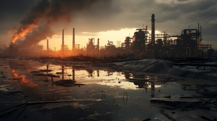 Factory industrial pollution