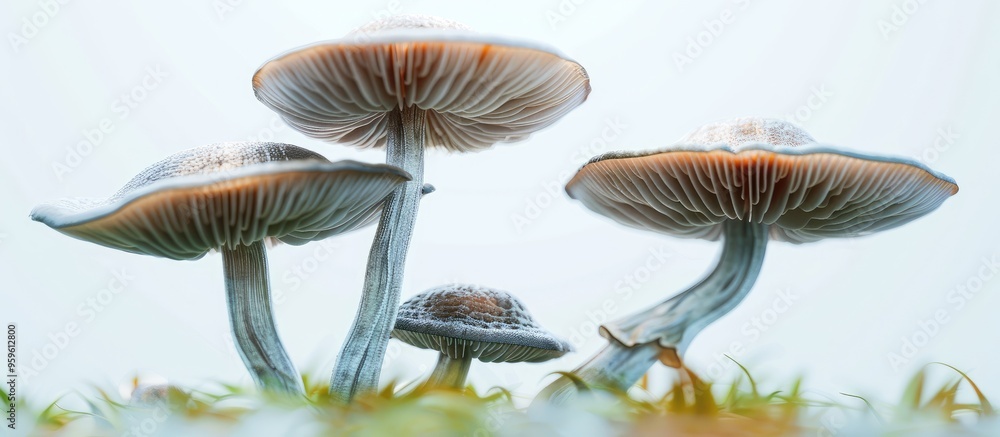 Poster close up shot of codonopsis set against a white background. copy space image. place for adding text 