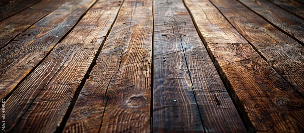 Poster abstract grunge wood texture viewed in perspective weathered and aged wood plank background texture 