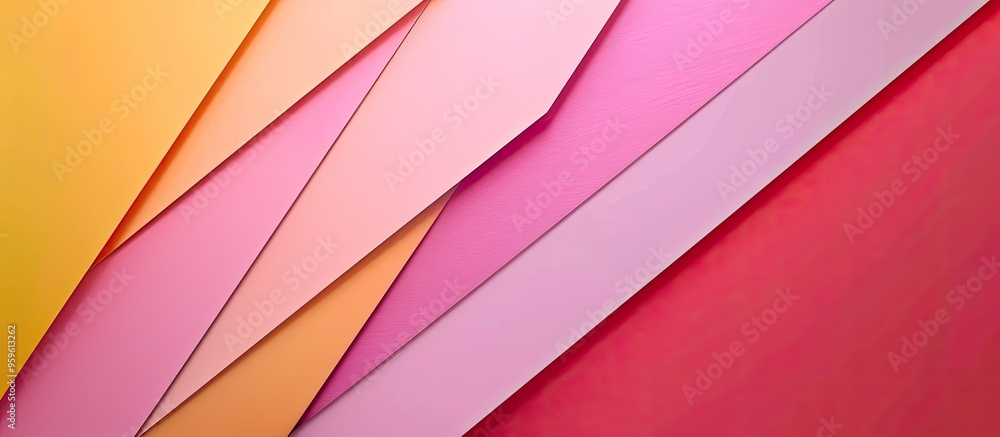 Poster colored paper minimal shapes geometric backdrop material design. copy space image. place for adding 