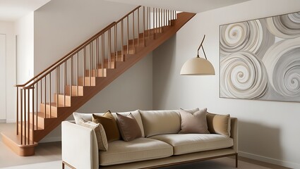 Beautiful dog lying on the couch. Home decor. interior design of modern living room.