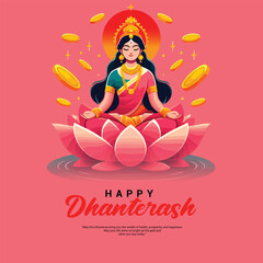 Happy dhanteras social media post template in the Hindi language

