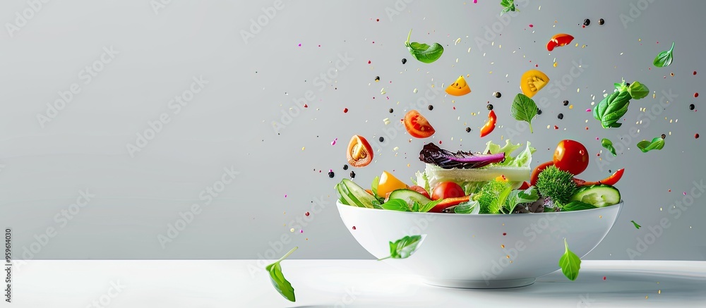 Poster new salad. copy space image. place for adding text and design