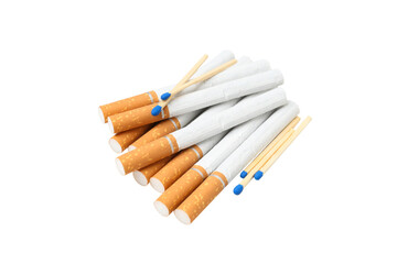 PNG, A pile of cigarettes, isolated on white background