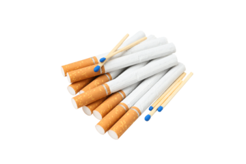 PNG, A pile of cigarettes, isolated on white background