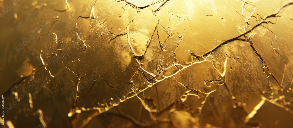 Poster scratches on a gold metallic background. copy space image. place for adding text and design