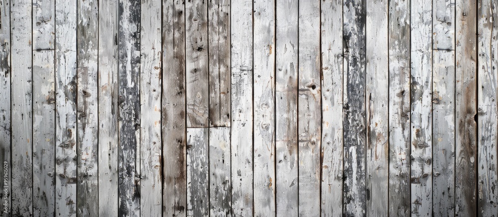 Aufkleber wood plank texture background featuring aged scratched pale panels in a vintage style. copy space im