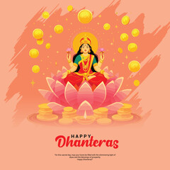 Happy dhanteras social media post template in the Hindi language
