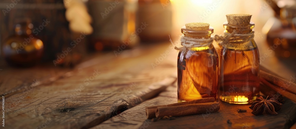 Aufkleber a variety of jams in glass jars and fresh berries in bowls on a rustic wooden surface top view. copy