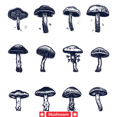 Mystical Forest Dreams  Elegant Mushroom Silhouettes to Spark Imagination