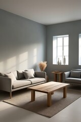 Minimalist interior design of modern living room. photo frame mockup