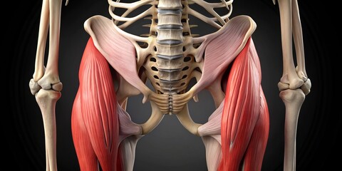a photo image of external obturator muscle originates at anterior superior iliac spine and inserts into medial aspect of femur