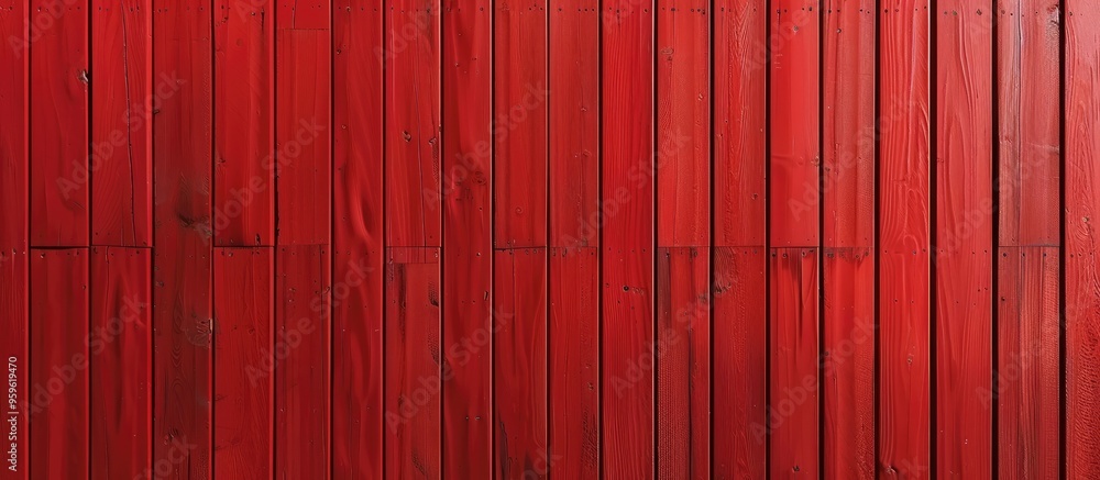 Poster wall of red lacquered wooden panels. copy space image. place for adding text and design