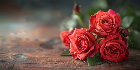 A bunch of red roses with the words valentine on the left
