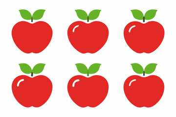 Apple Vector Set, Apple Fruit Clipart Bundle, Red and Green