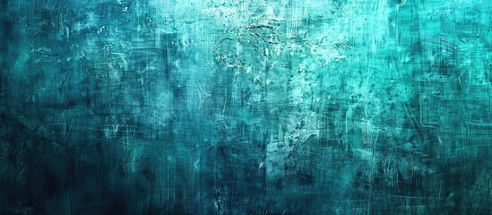 Obraz premium Grunge abstract background in turquoise. Copy space image. Place for adding text and design