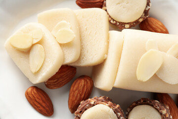 Marzipan, concept of tasty and delicious sweet food