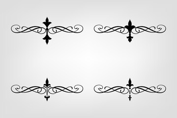 Classic Vintage Baroque Victorian Ornament Frames Separator Elements Classic Wedding Invitation