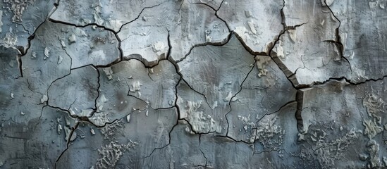 Fototapeta premium Cracked concrete texture Aged cement wall background. Copy space image. Place for adding text and design