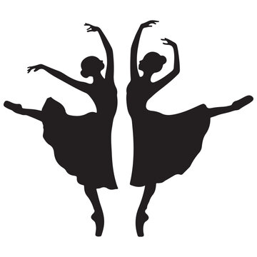 recommend clip art: Ballerina silhouette Dancer isolated on white background. Vector female ballet dancer