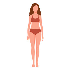 Minimalist Illustration of a Woman in Mesomorph Body Types, Showcasing Unique Physiques in a Modern Art Style
