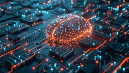 AI Brain on Circuit Board