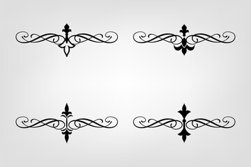 Classic Vintage Baroque Victorian Ornament Frames Separator Elements Classic Wedding Invitation